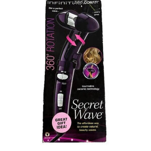 Conair InfinitiPRO Secret Wave Curling Iron 360 Rotation Purple NIB